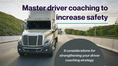 Master driver coaching to increase safety