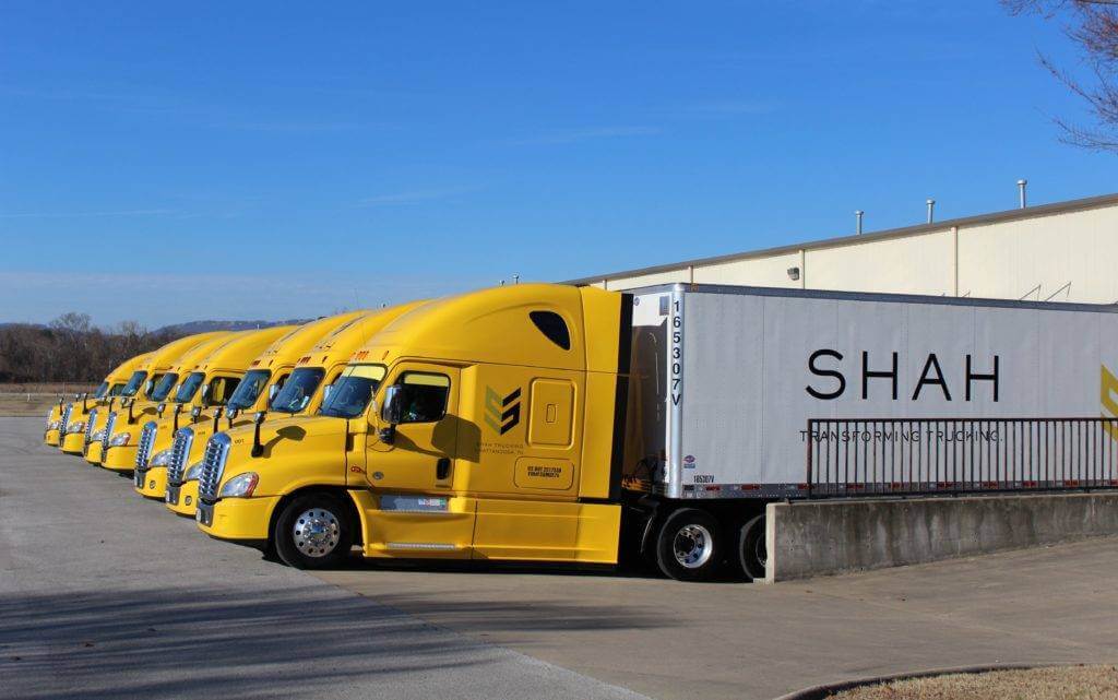 Shah Trucking trucks at loading bay