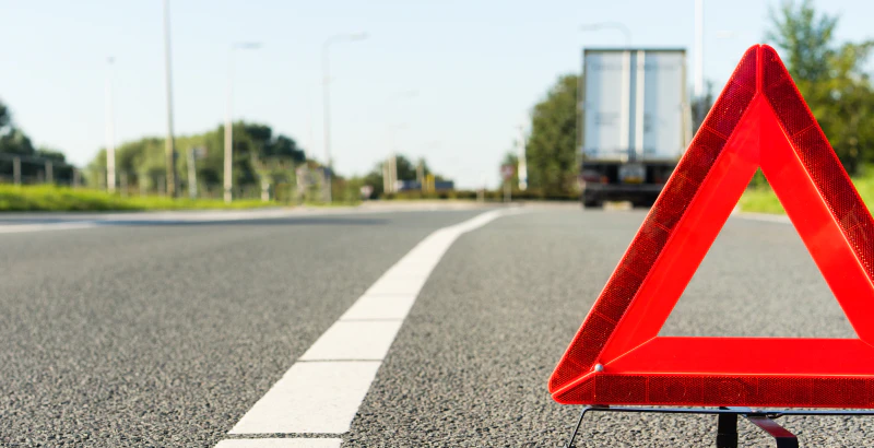 Truck roadside warning sign