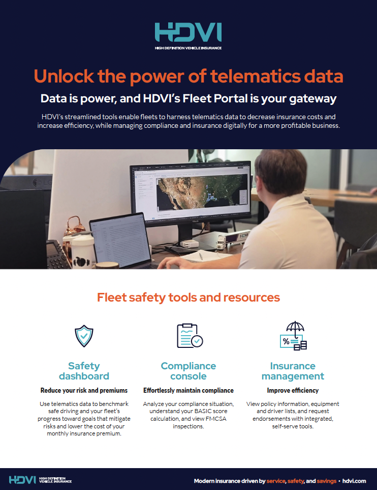 HDVI Fleet Portal data sheet